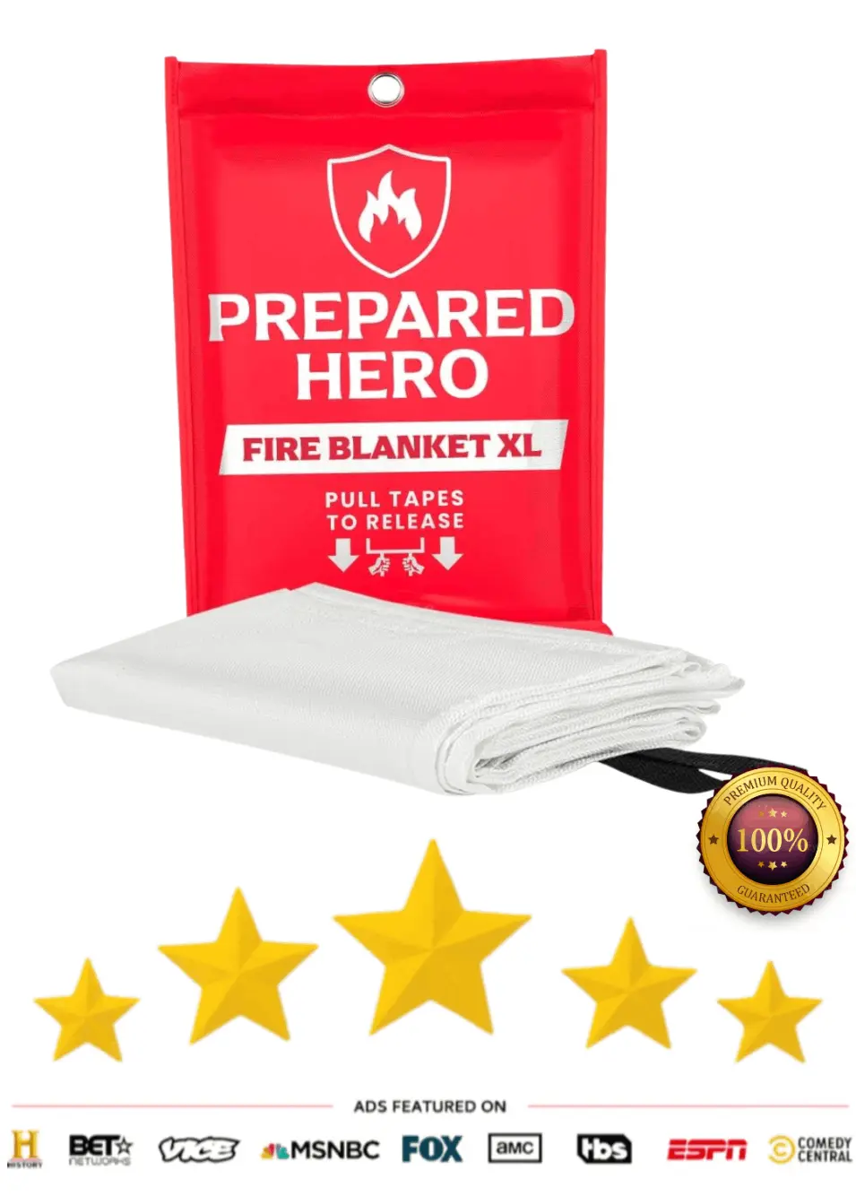 Prepared hero fire blanket