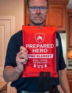 Prepared hero fire blanket customer